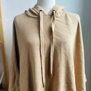 Michael Kors Camel Soft Merino-Cashmere Oversized Hooded Knit Cape – US L / XL